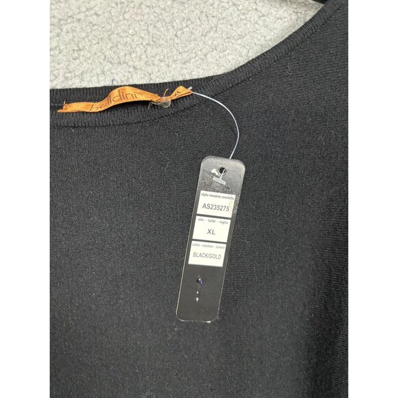 Belldini Women's Black With Gold Buttons Long Sleeve Sweater Top XL NWT's. - Picture 6 of 8